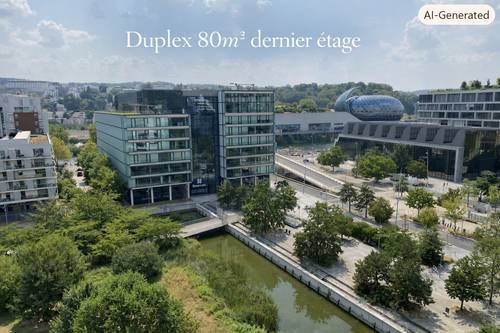 Duplex 80m² dernier étage avec terrasse privative et vue dégagée sur Meudon et l’île Seguin