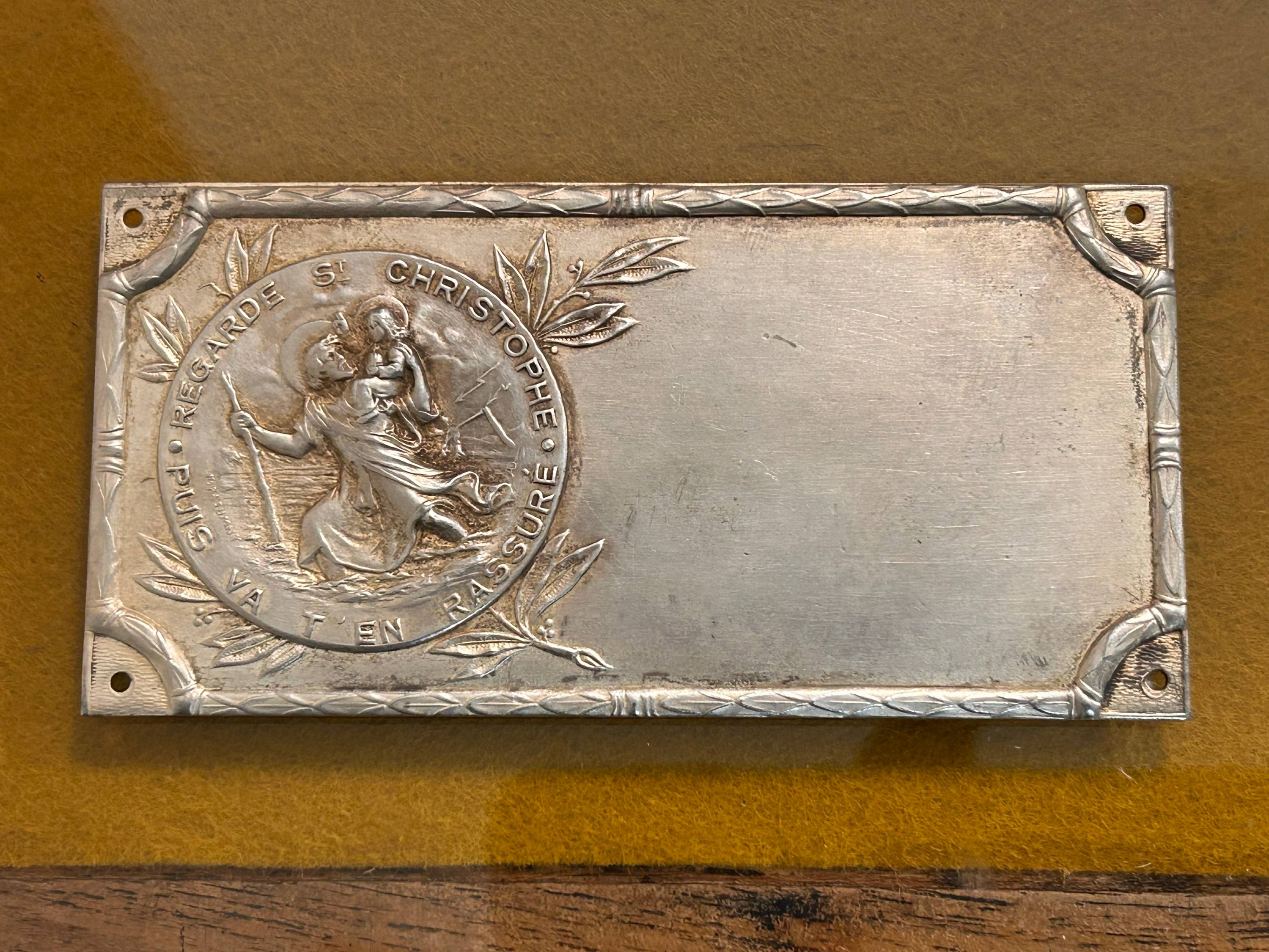 Vends plaque automobile ancienne protection des voyageurs – Saint Christophe – automobilia années 1920