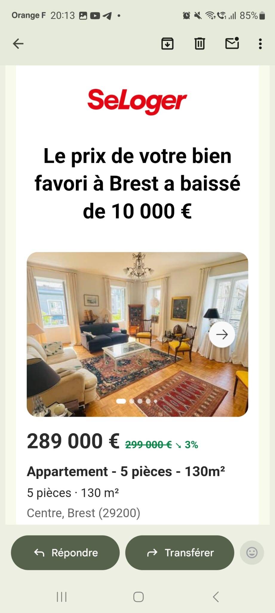 Une photo de l’annonce