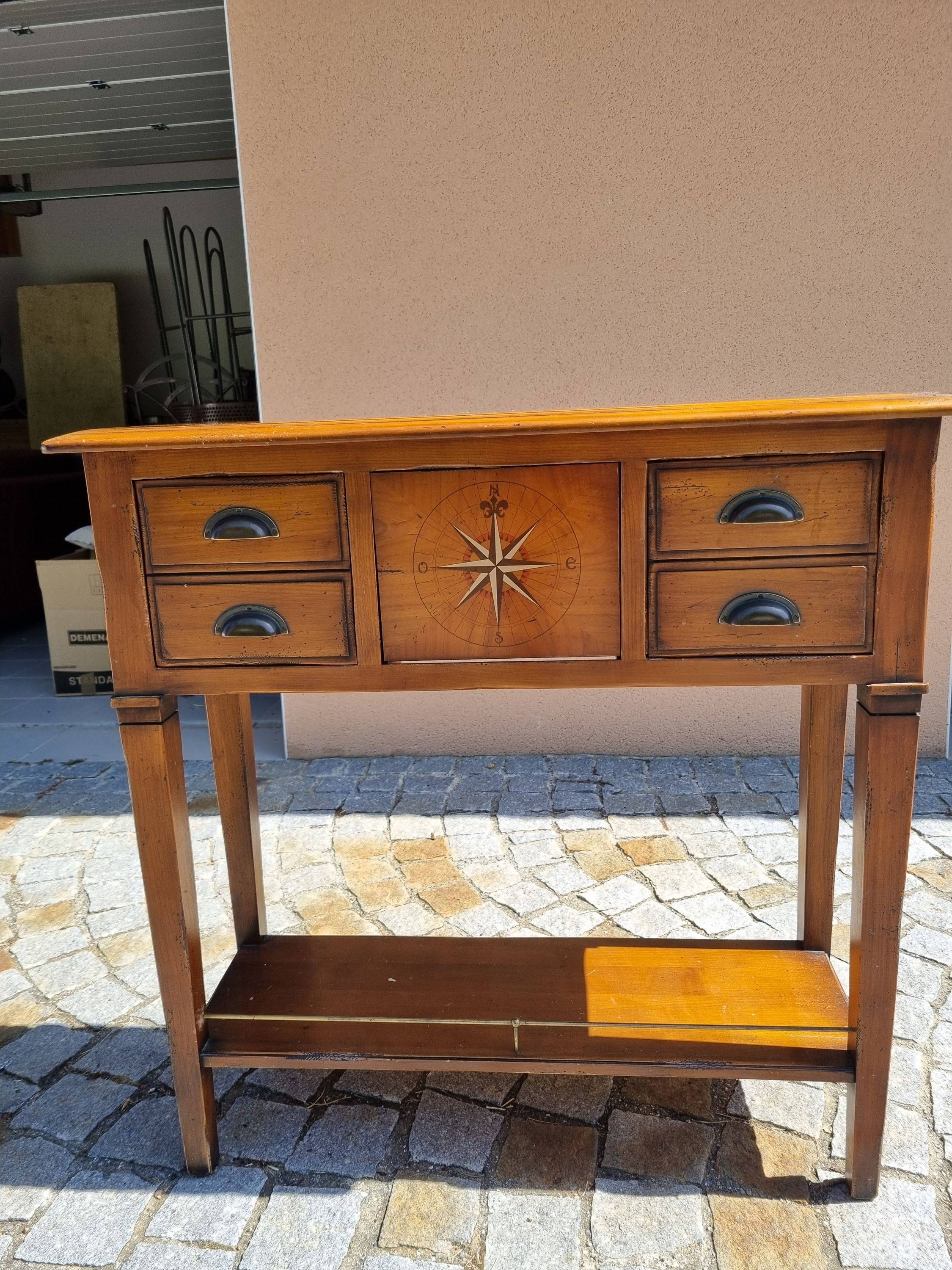 Vends console en bois 2 tiroirs et 1 porte basculante
