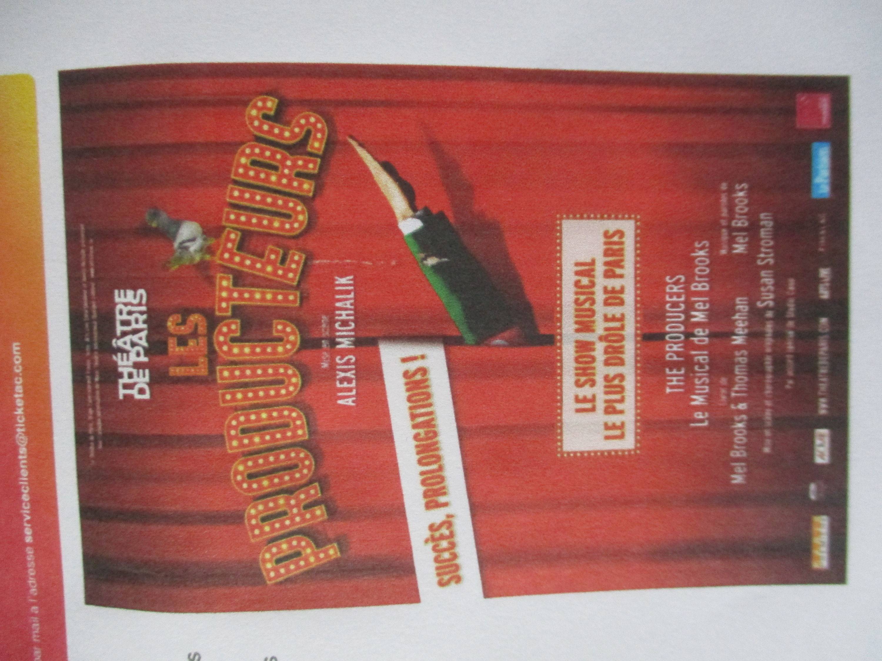 Propose 2 places pour "Les Producteurs" d’Alexis Michalik le 23 janvier