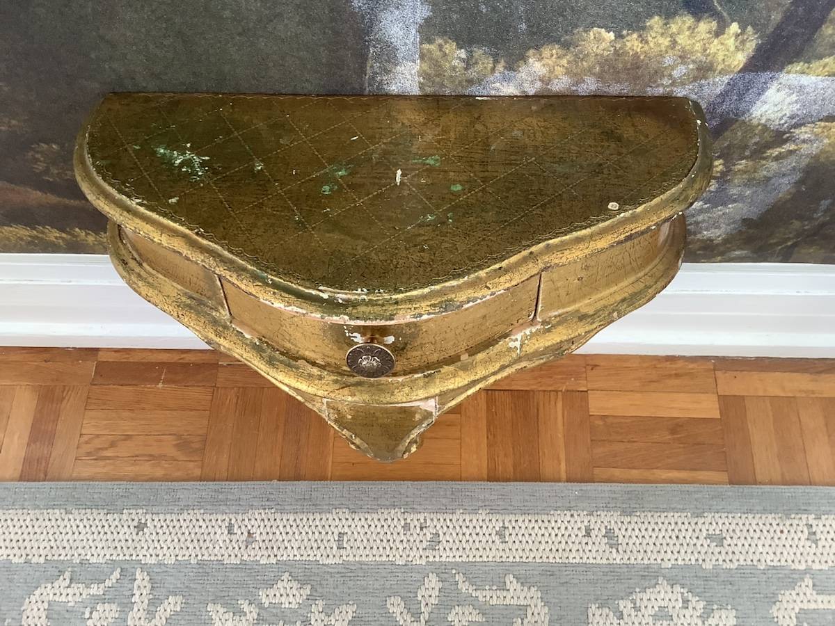 Vends console en bois dorée