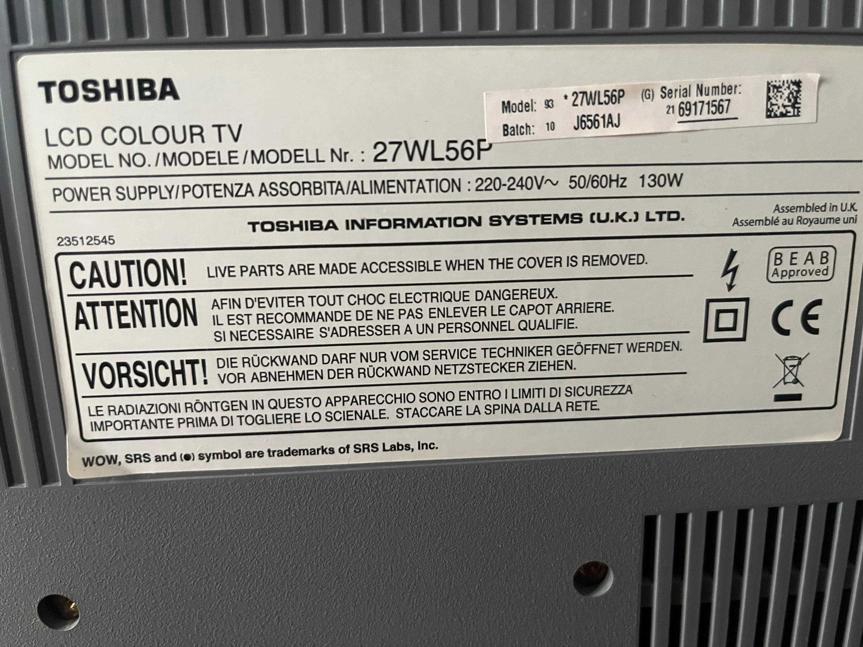 Vends télévision de marque Toshiba