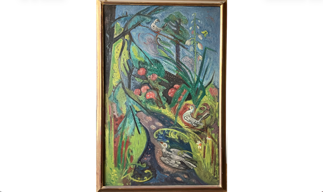 Vends tableau de Jacques Lestrille (1904-1985)  : Les tourterelles