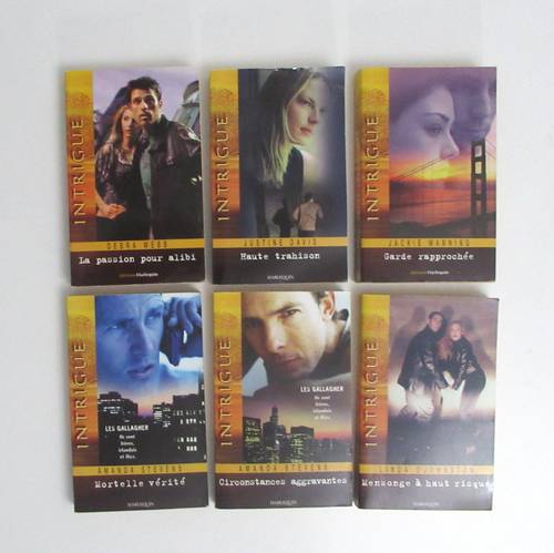 Vends lot de 6 romans collection intrigue Harlequin