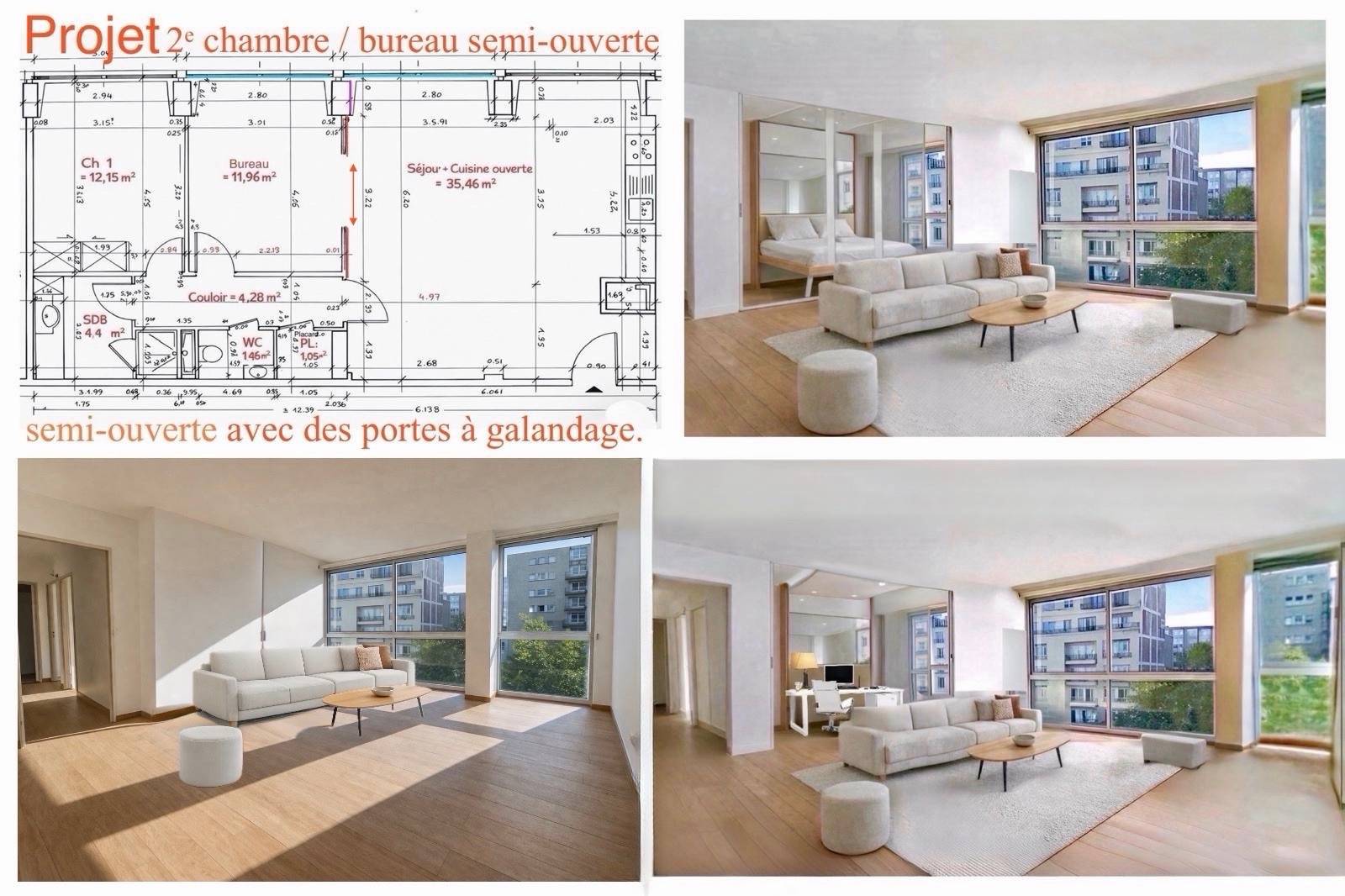 Vends appartement - 72m² - 6ème étage, orientation Sud-Est
