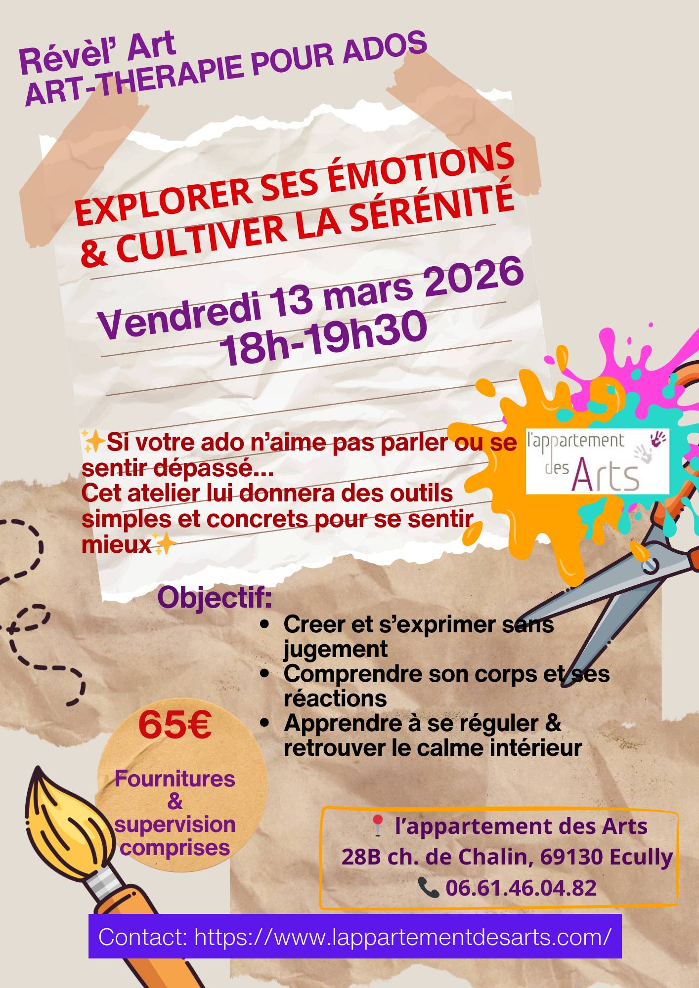 Propose Atelier d’art-thérapie pour ados hypersensibles