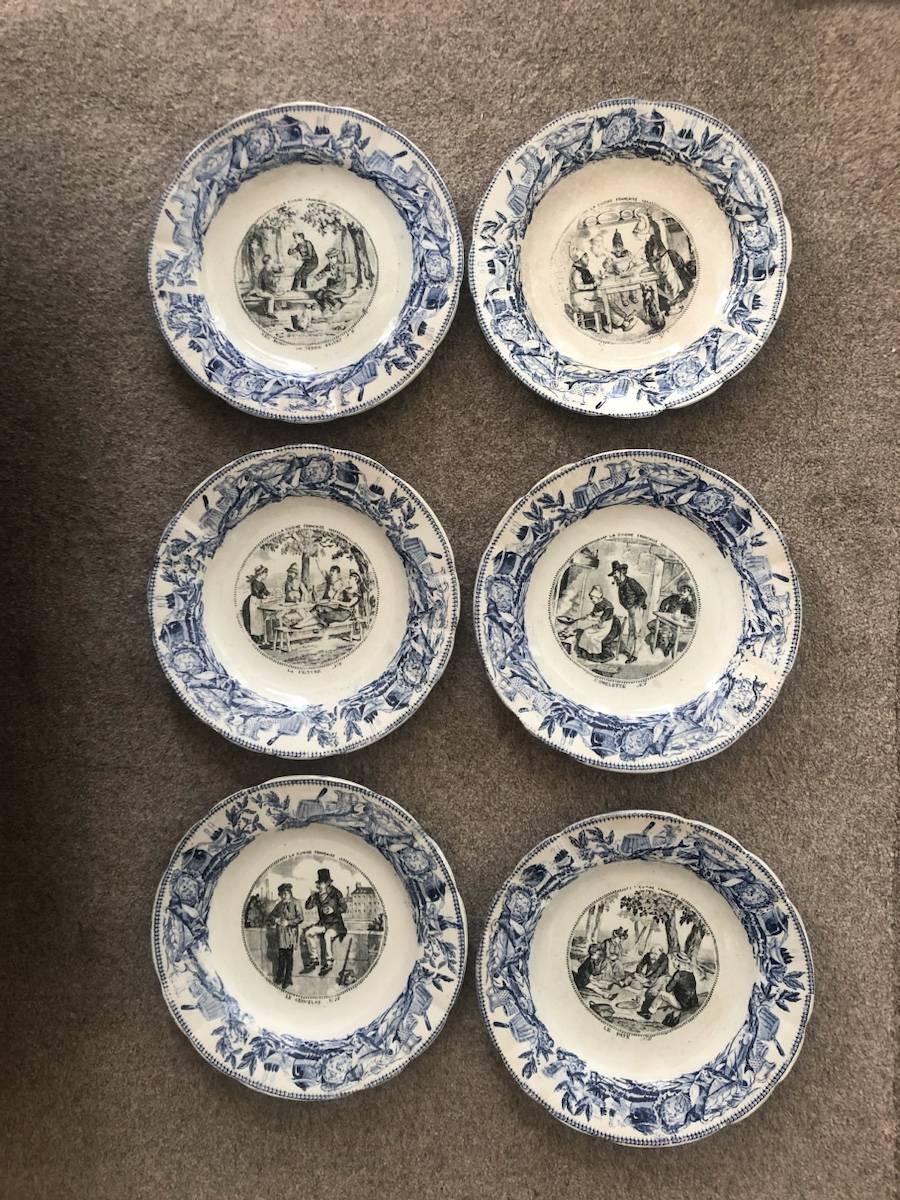 6 assiettes faïence de St Amand
