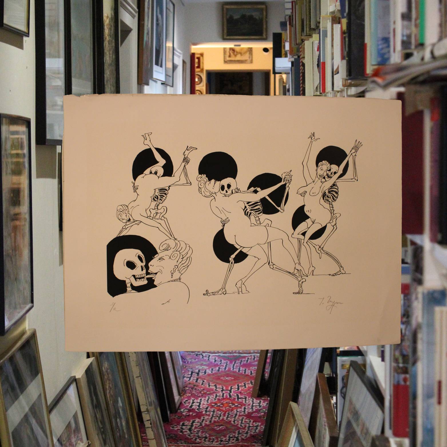Tomi Ungerer, Sérigraphie Signée à la main, "La Danse Macabre"