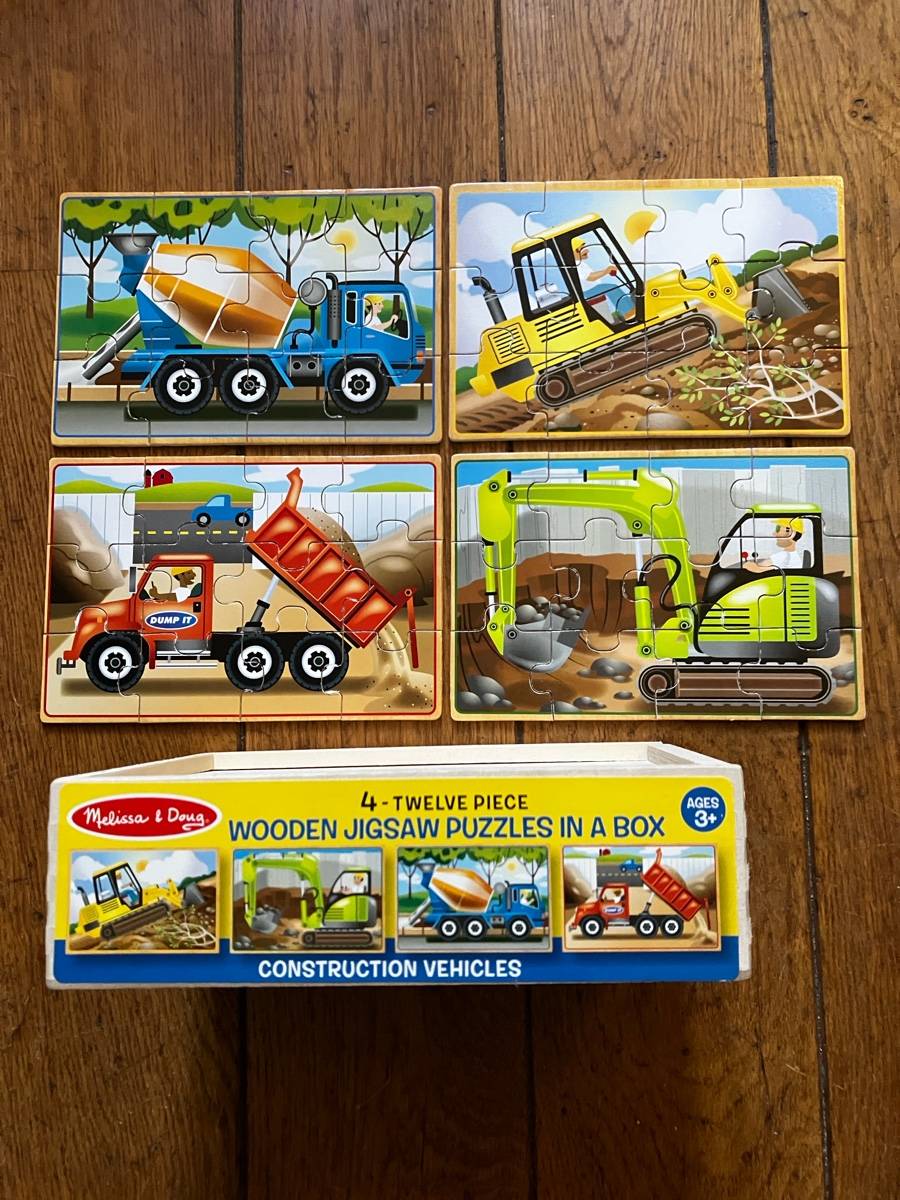 Lot de 4 Puzzles Melissa & Doug complet et très bon état