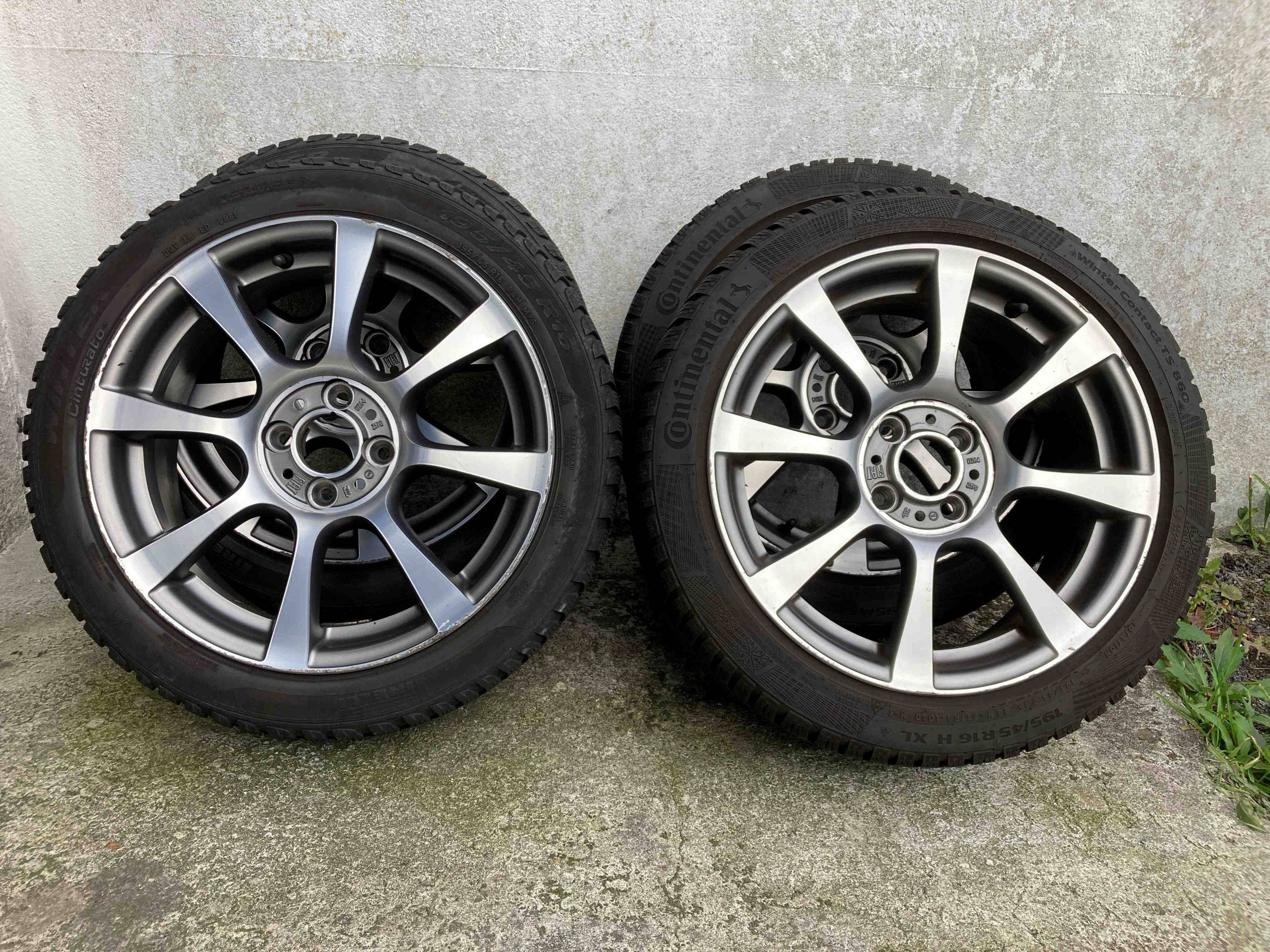 Vends 4 roues complètes d’origine avec pneus hiver pour FIAT ABARTH 500C