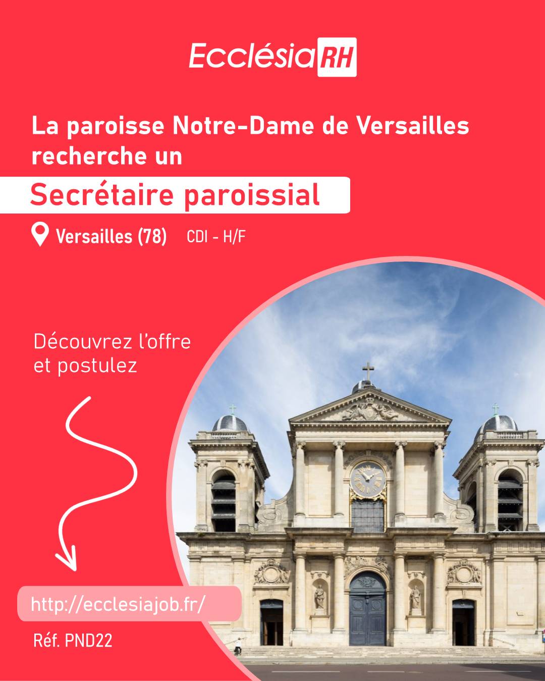 Recrute secrétaire paroissial H/F - Versailles
