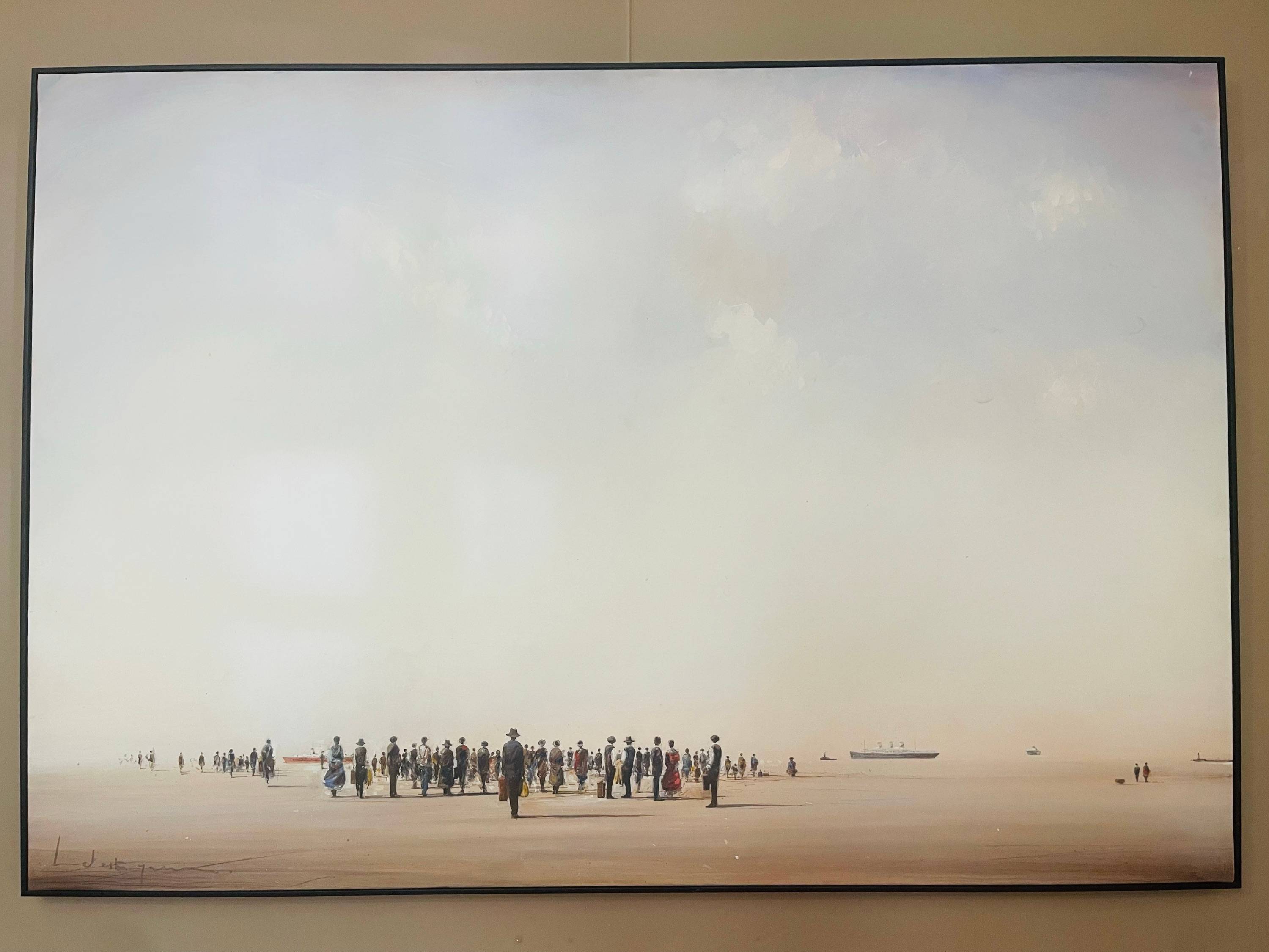 Vends peinture "La foule", Yann Letutsu, huile sur toile encadrée