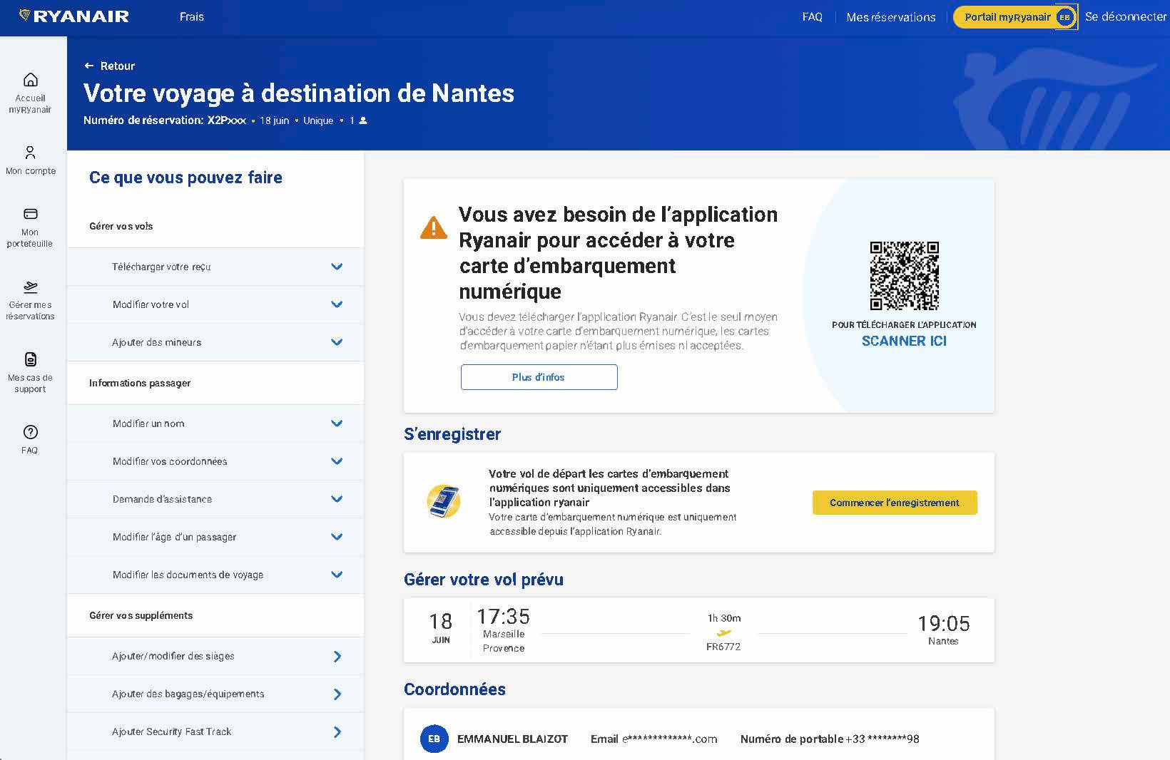 Vends billet d’avion pour le Hellfest 2026 Marseille → Nantes du 6 au 18 juin