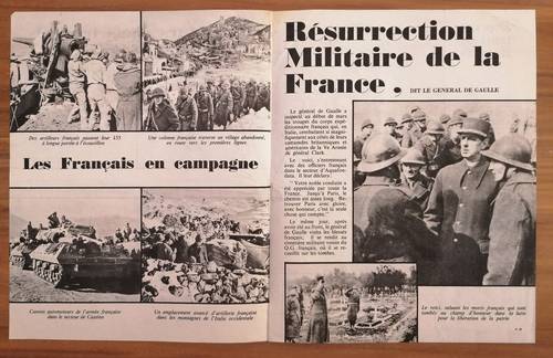 Pages La Revue du MONDE LIBRE : Général DE GAULLE, Campagne d’Italie 1944, Cassino …