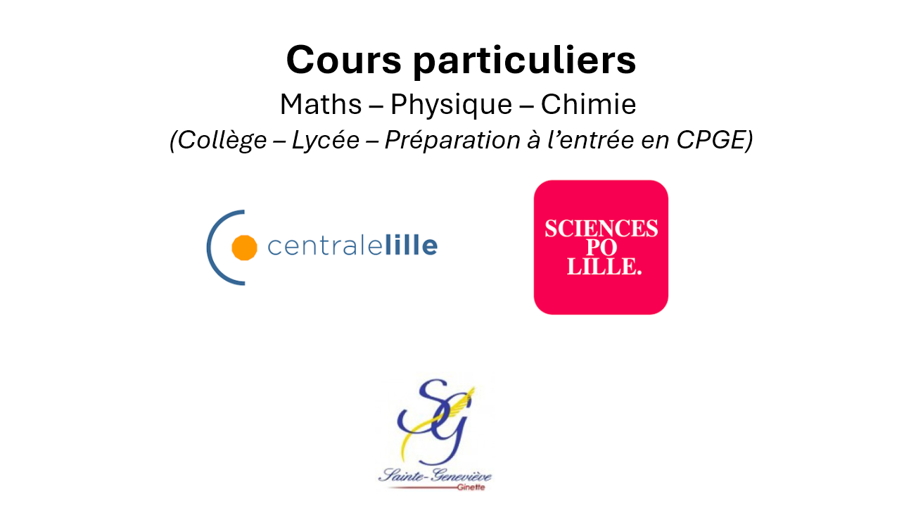 Centralien X Sciences Po propose des cours de Maths, Physique et Chimie ...