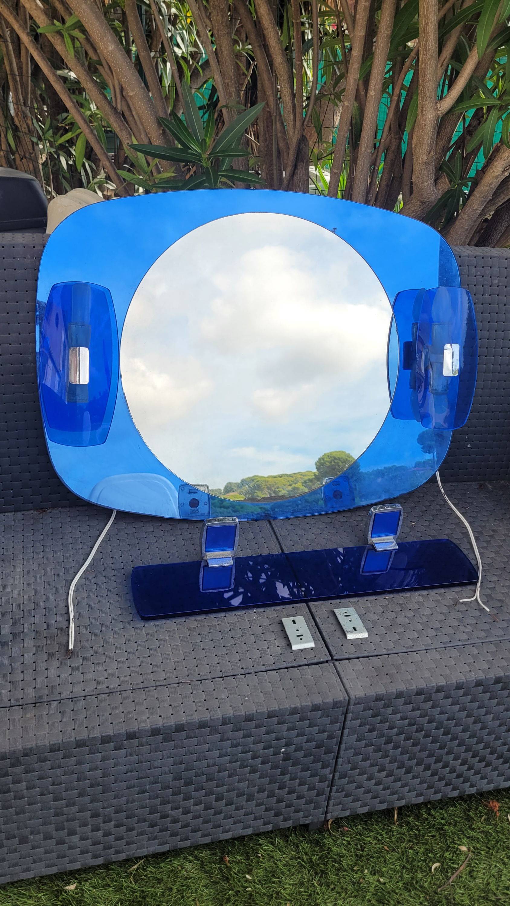 Vends ensemble de salle de bain vintage années 70 bleu