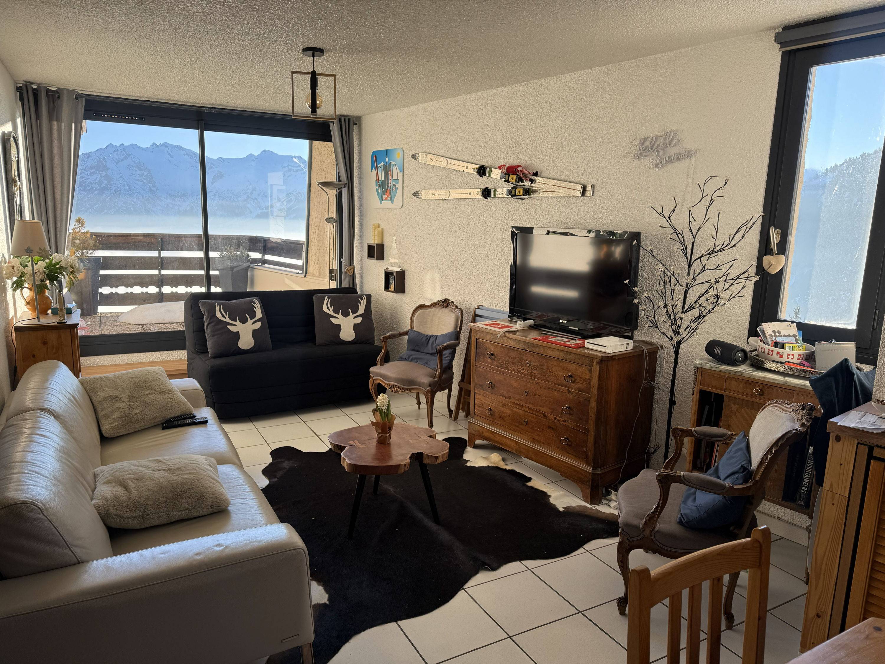 Loue appartement spacieux à Alpe d’Huez - 2 chambres, 6 couchages - Vue superbe, proche pistes et central