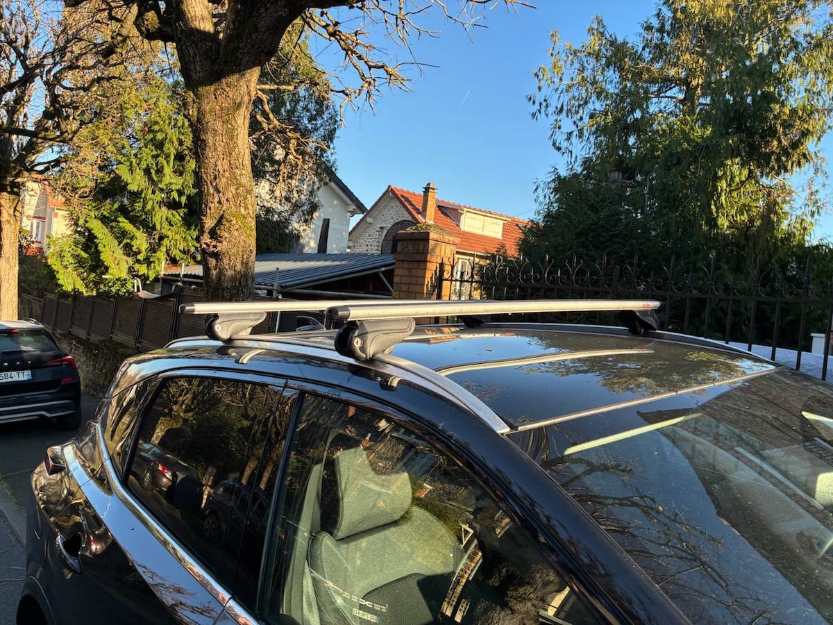 Barres de toit Mont-blanc pour railing flush (ex : Qashqai3)