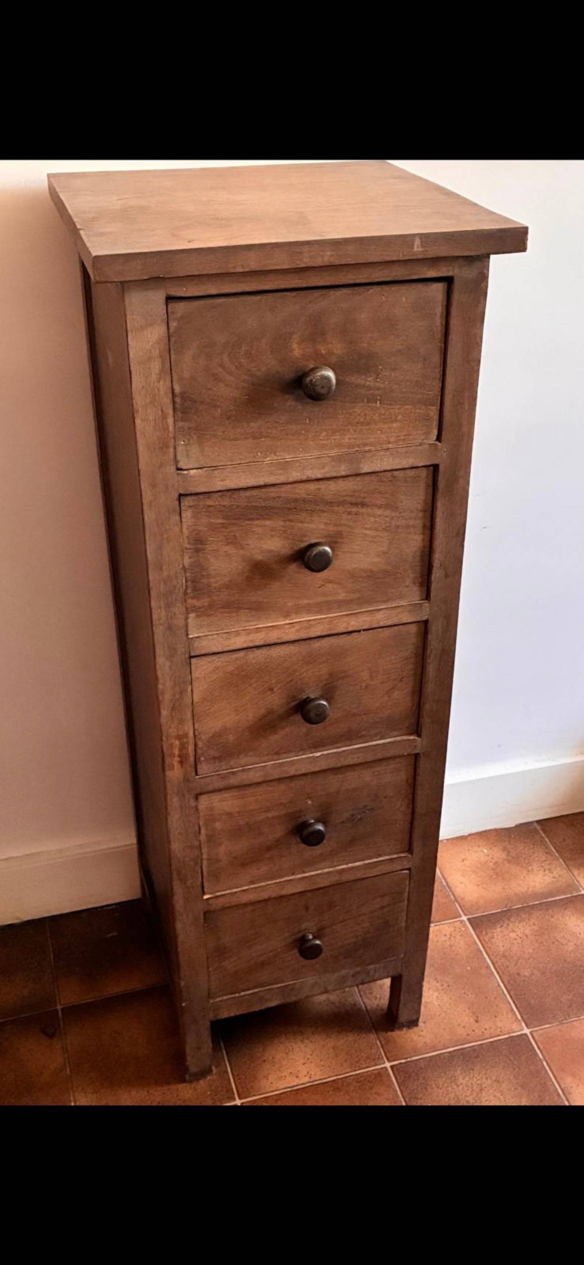 Meuble semainier en bois de manguier