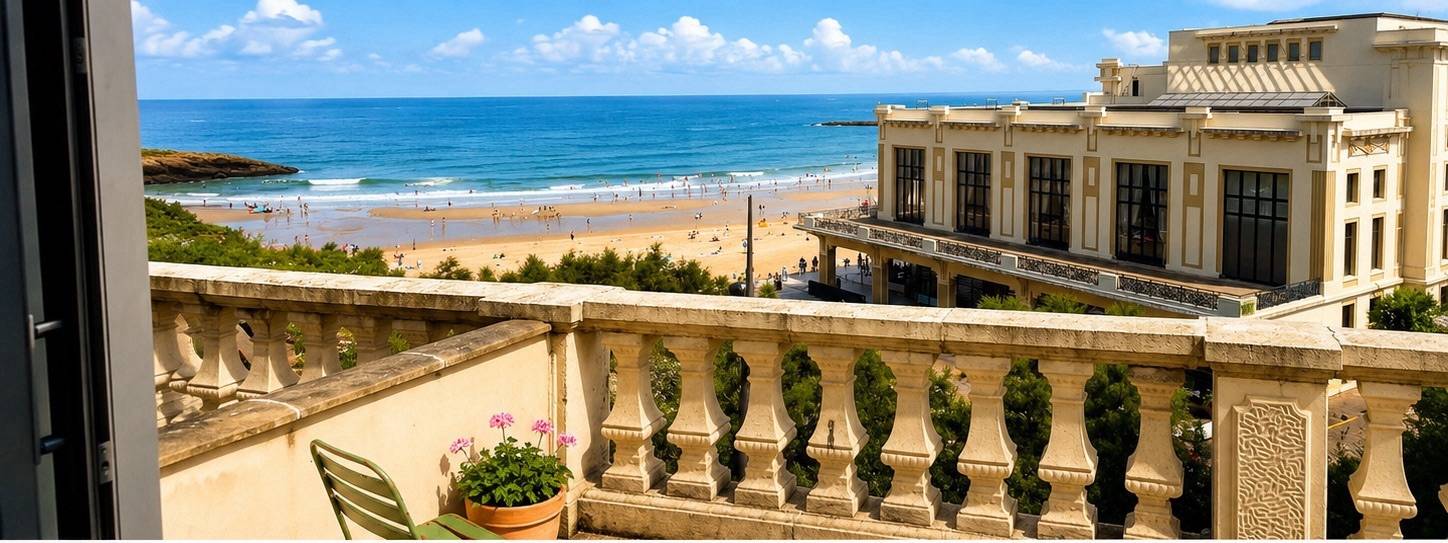 Loue appartement hyper centre vue mer et parking - 5 couchages - Biarritz