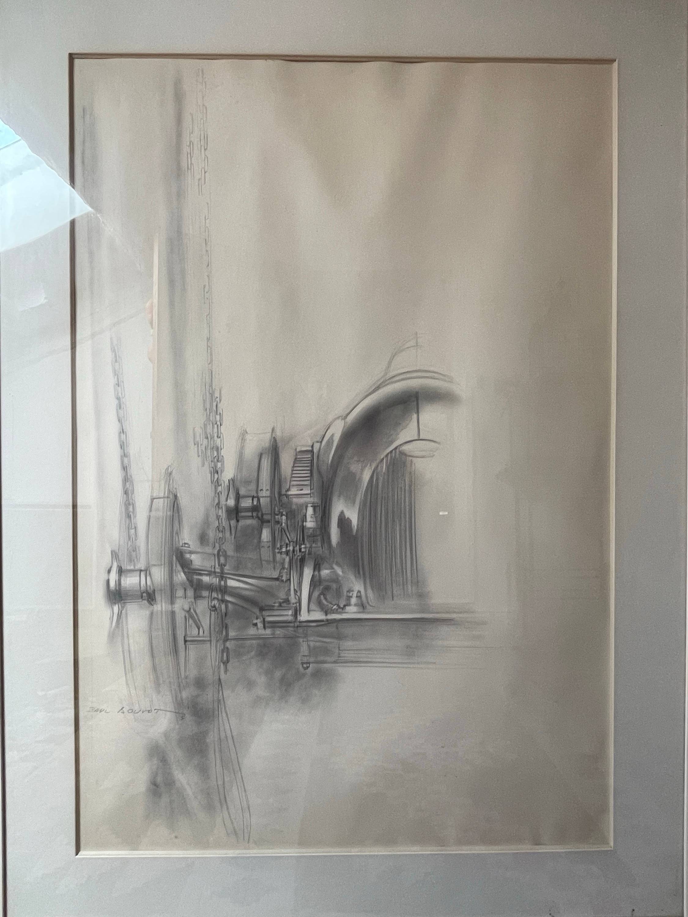 Vends dessin original signé de Paul Bouvot – Bugatti – 109 × 74 cm