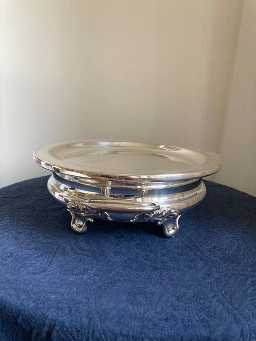Vends chauffe plat metal argenté