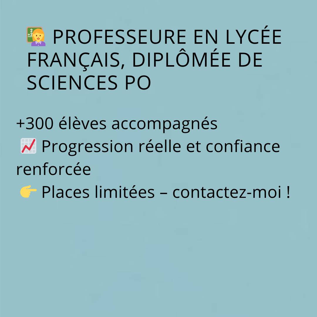 Préparation bac de français – Annecy – Professeure lycée