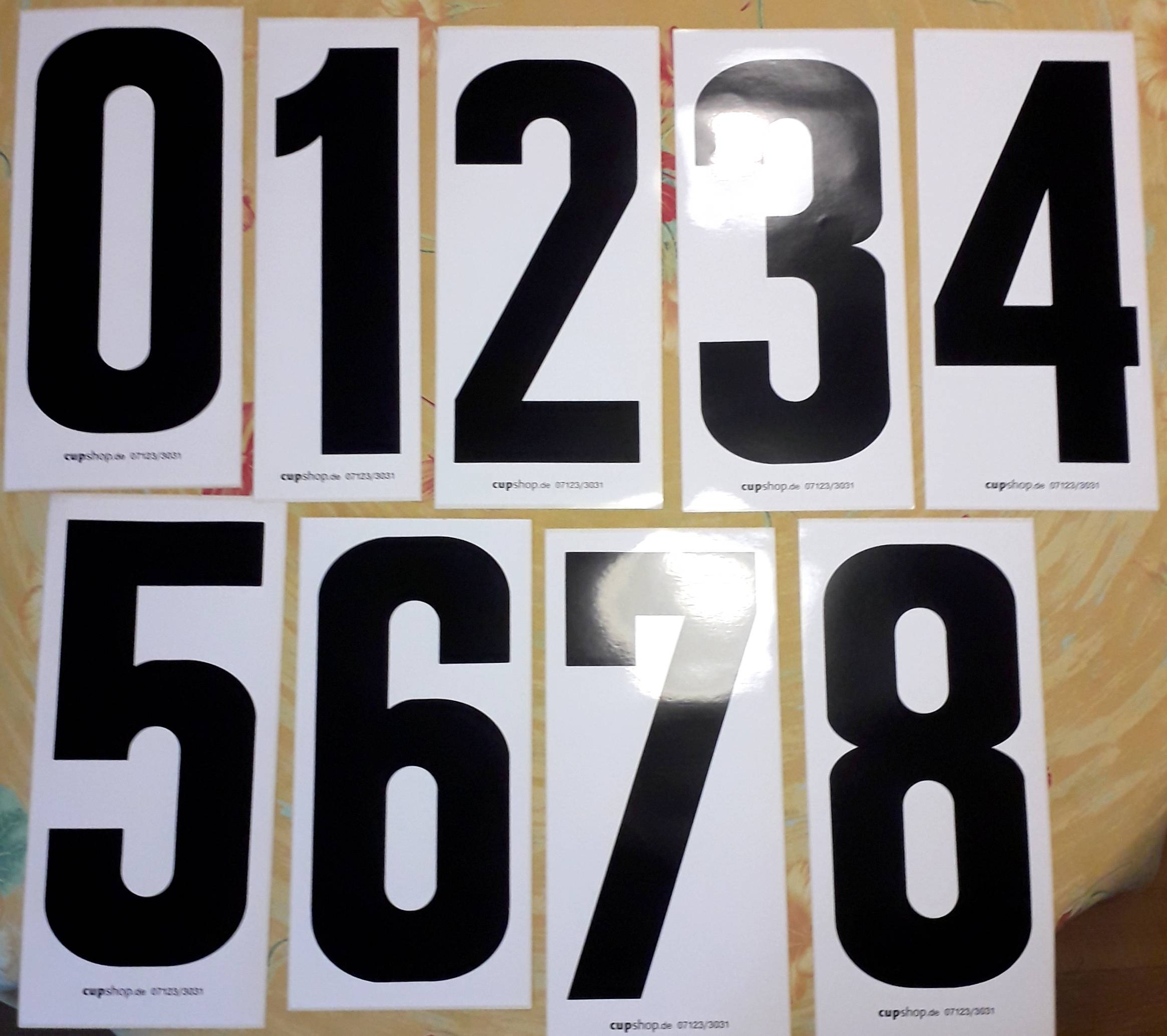 Lot de chiffres adhésifs pour compétition automobiles