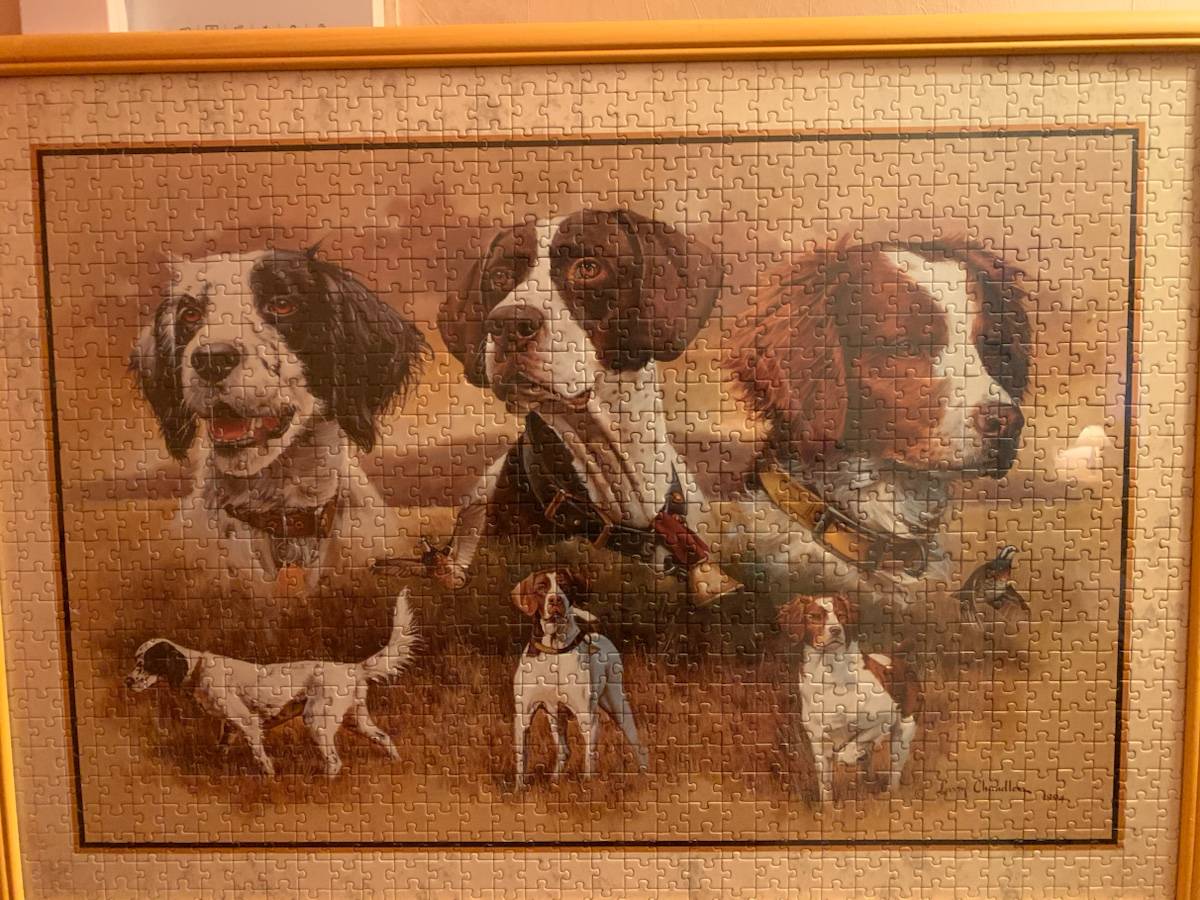 Puzzle encadré – Chiens de chasse – Larry Chandler (1994) – Excellent état