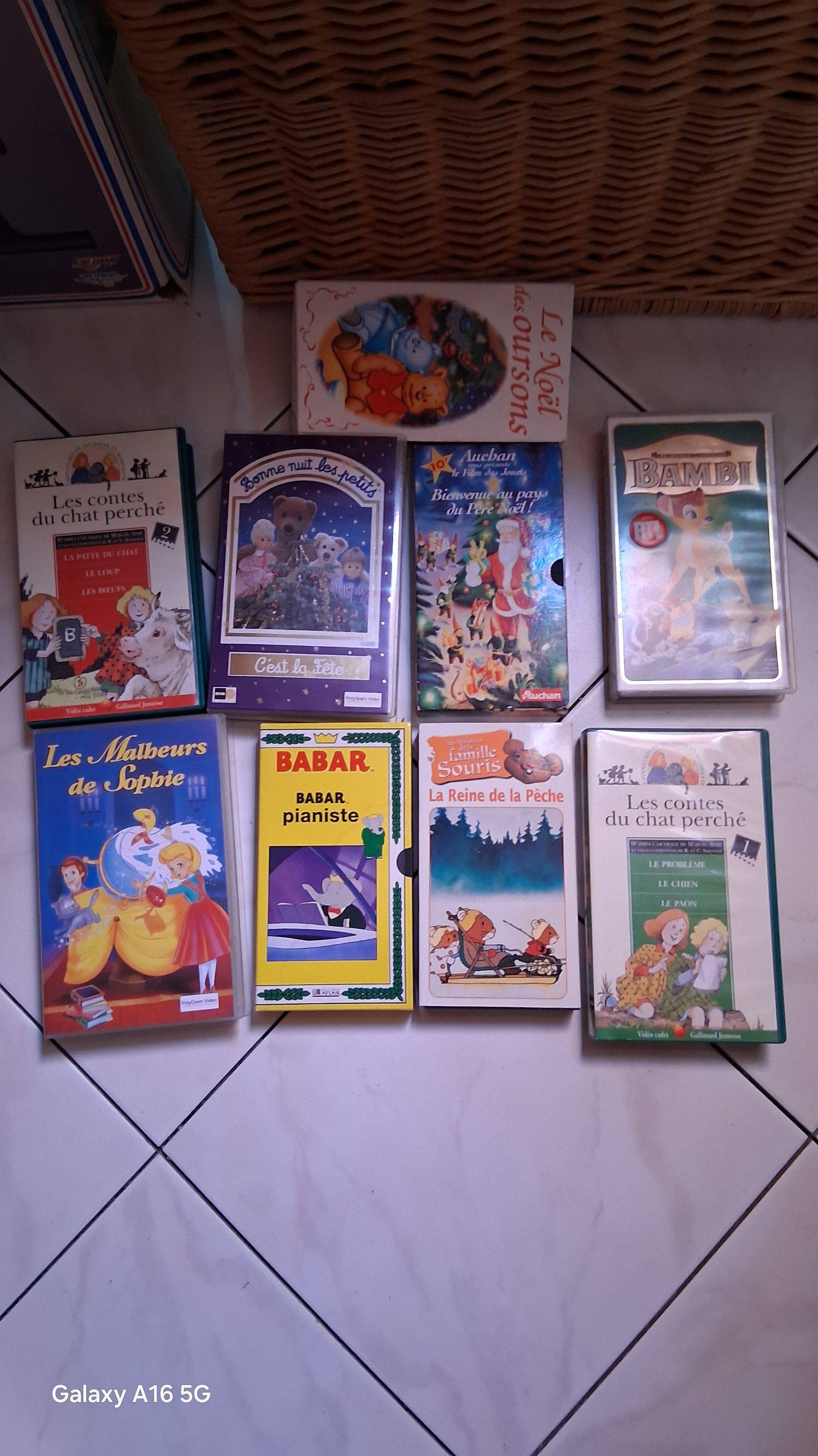 Vends lot de cassettes VHS pour enfants