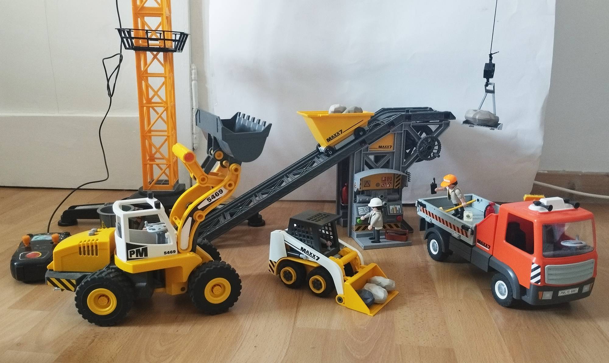 Playmobil lot chantier : 4041 + 6861 + 6598 + grue