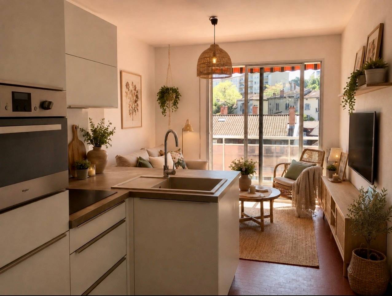Loue appartement - 32m² - cuisine équipée et une chambre à Tassin-la-Demi-Lune