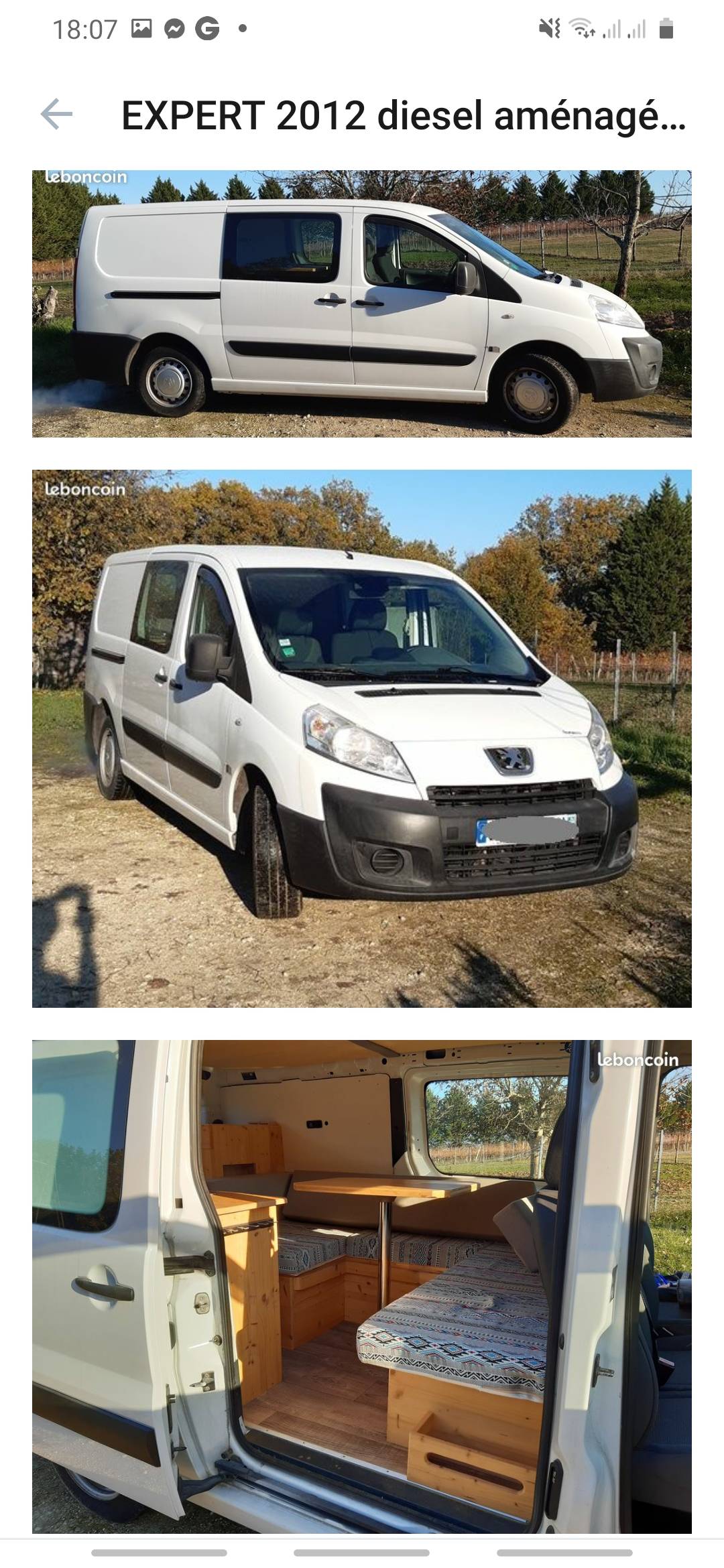 Vends Peugeot Expert aménagé L2 H1, 2011, 198000km
