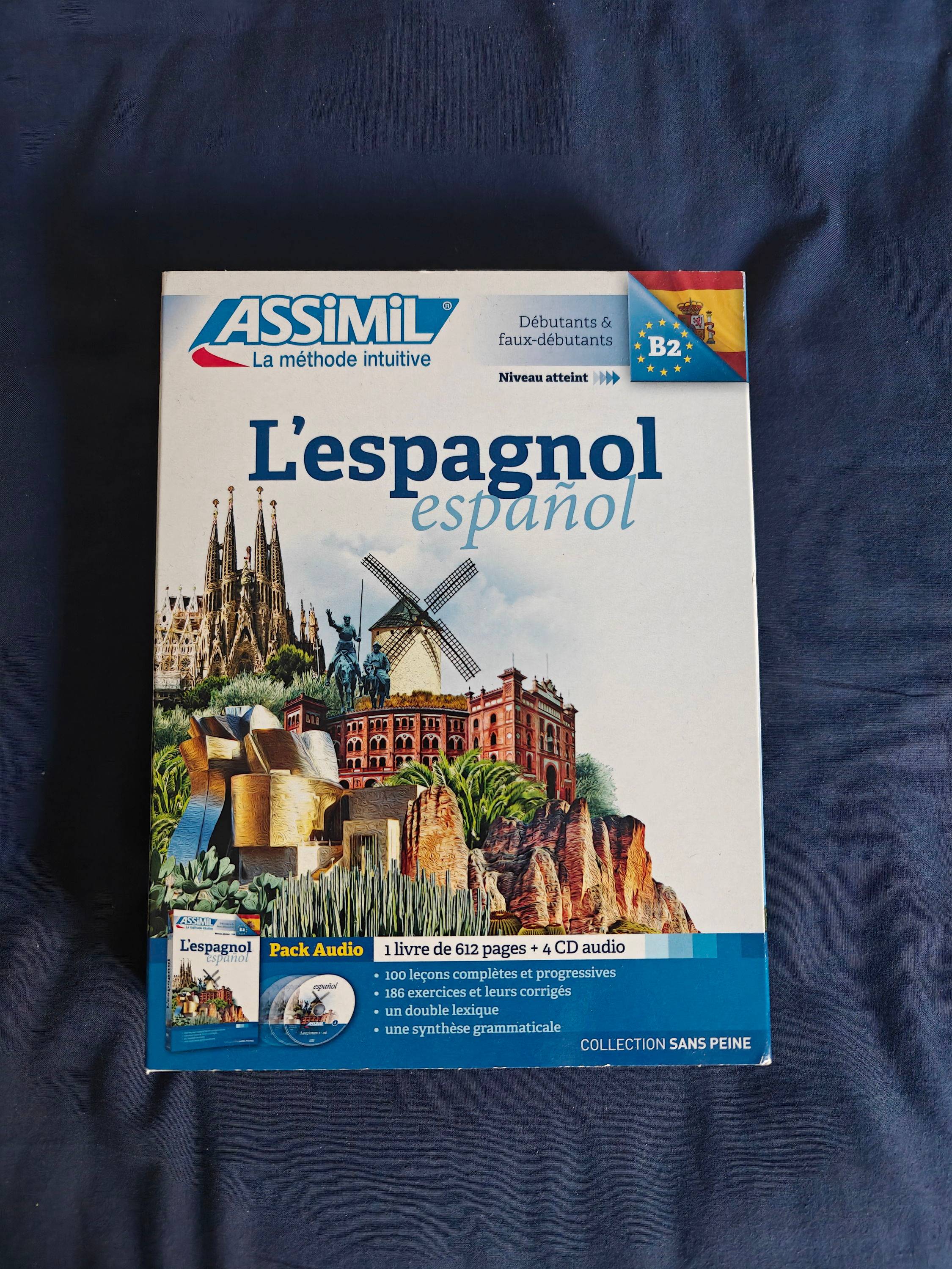 Vends méthode Assimil Espagnol - livre et 4 CD - pour atteindre niveau B2