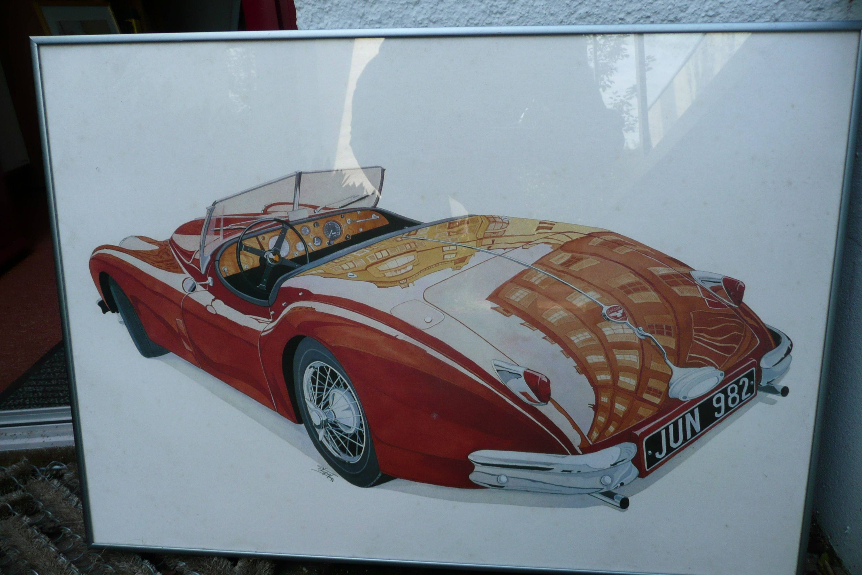 Très belle lithographie de JAGUAR XK des années 80 état neuf