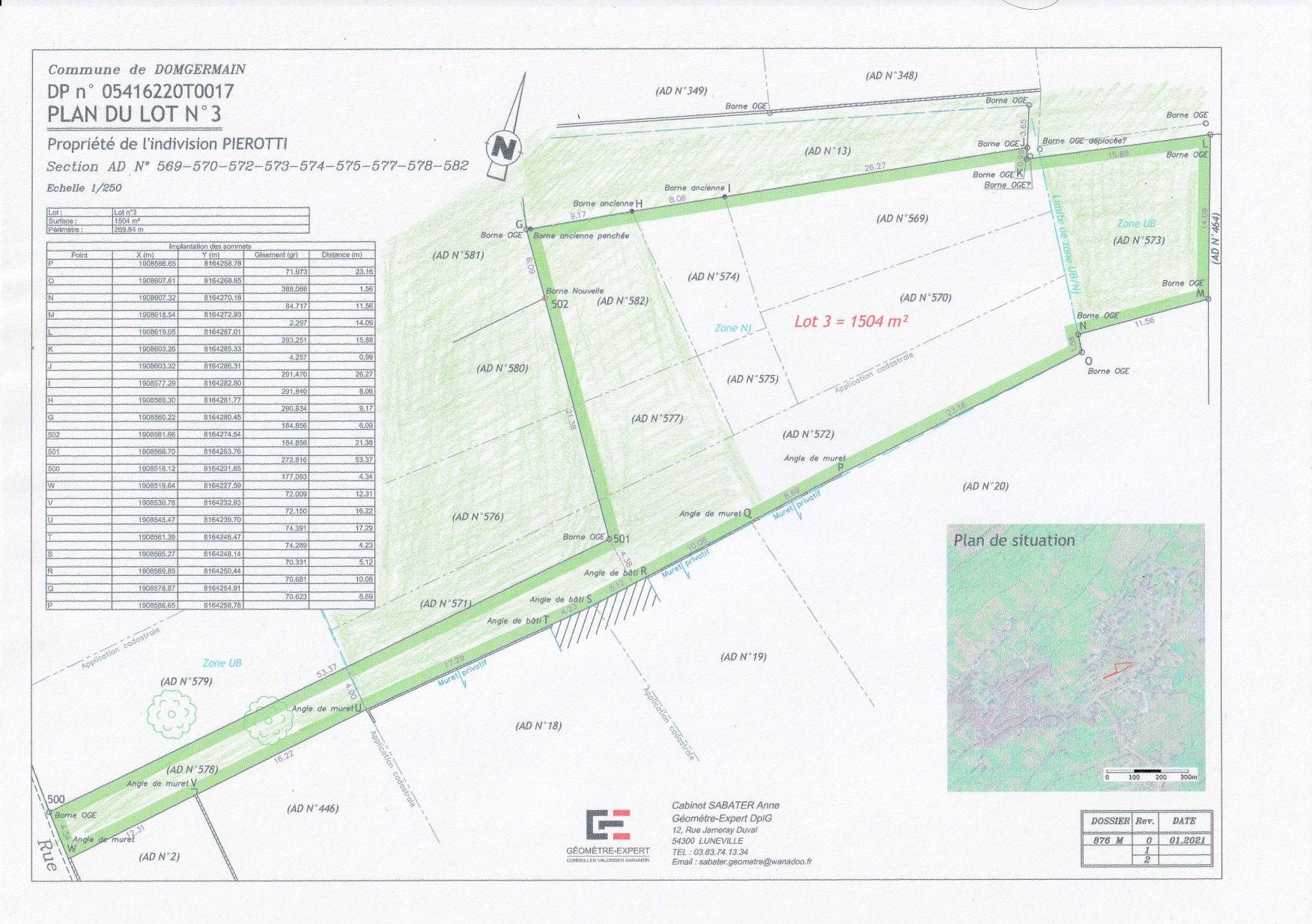 Vends terrain 1504m²