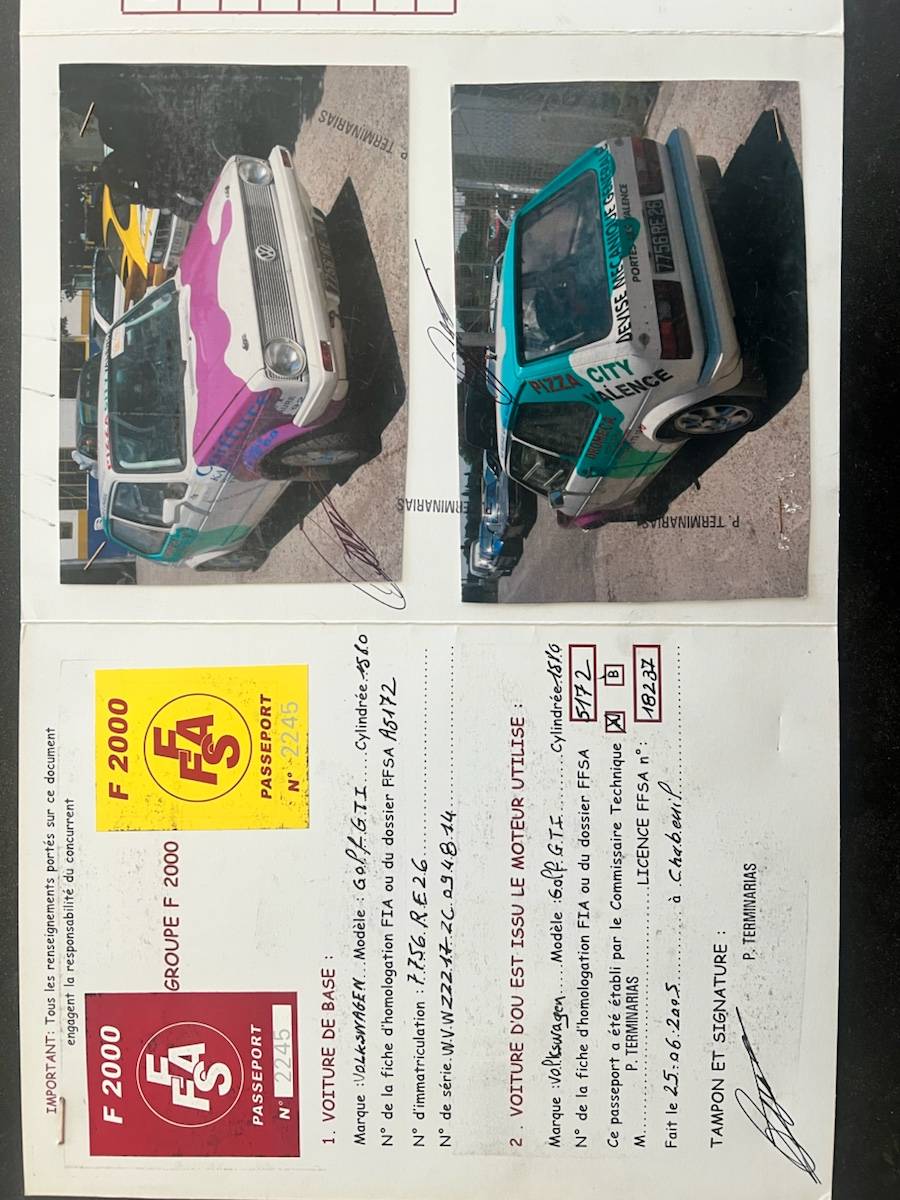 Vends caisse vide arceautée Volkswagen Golf GTI groupe 2 1982 avec CG à jour