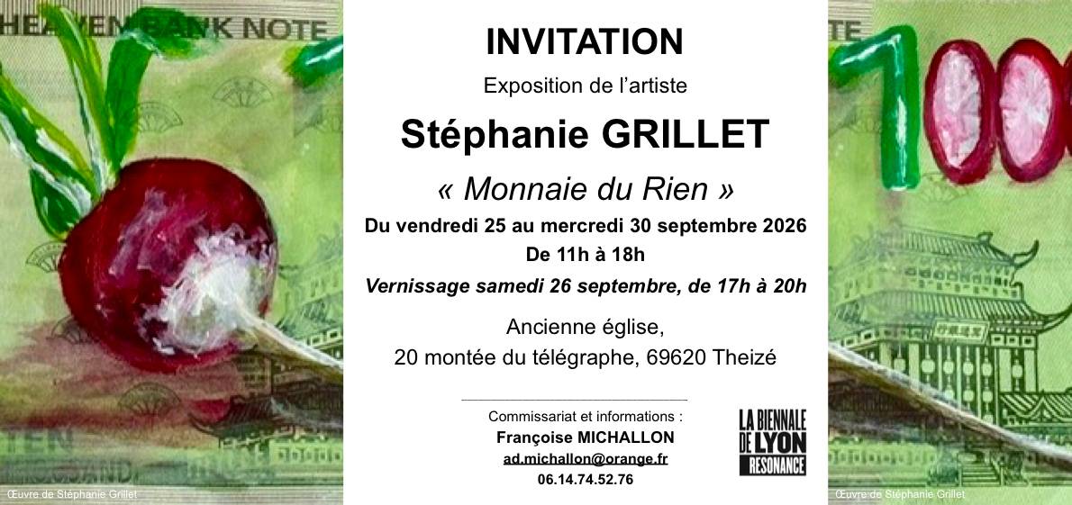 Propose exposition en résonance avec la biennale d'art contemporain de Lyon du 26 septembre