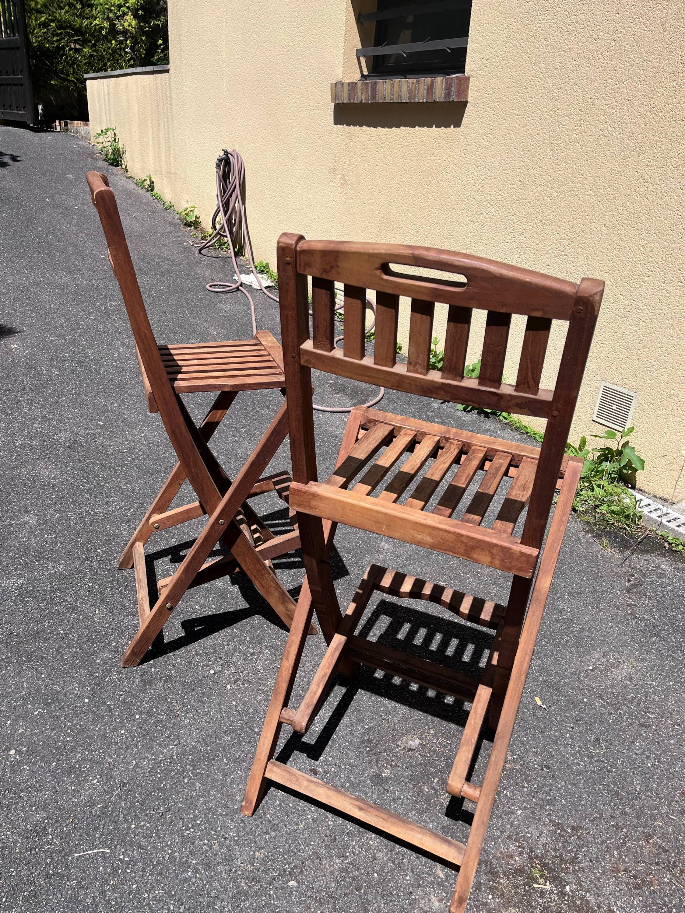 Vends chaise haute de jardin en teck