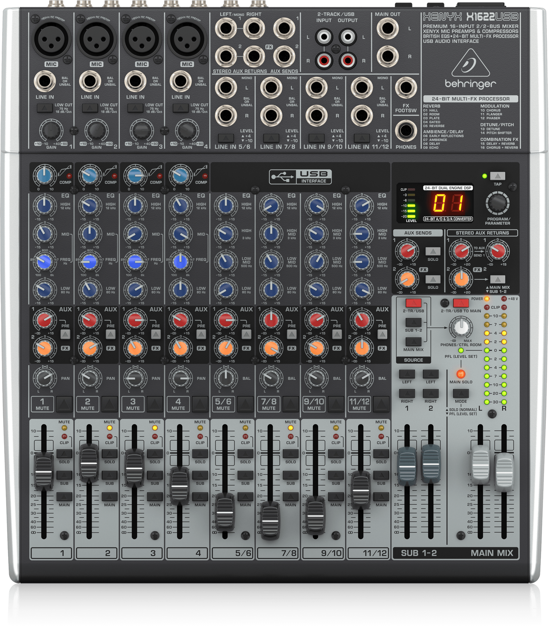 Table de mixage Behringer Xenyx X1622USB – Parfait état