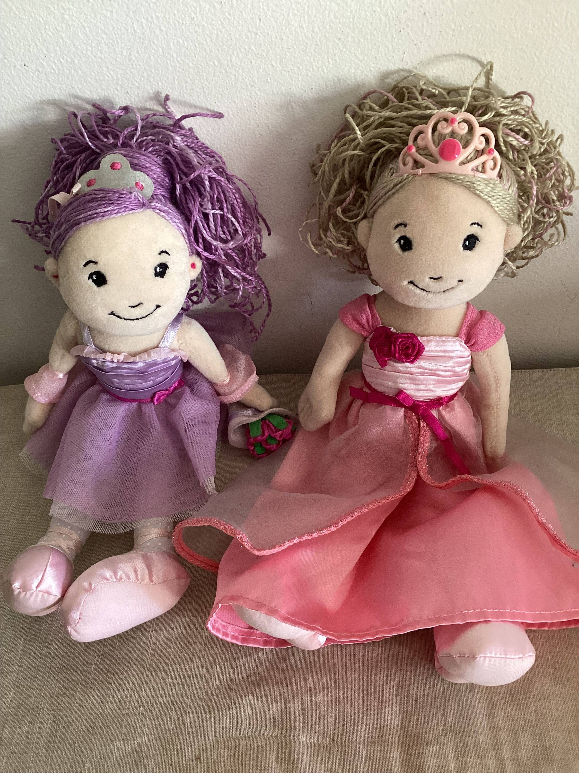 Lot de 2 magnifiques poupées de chiffon décoratives ballerines