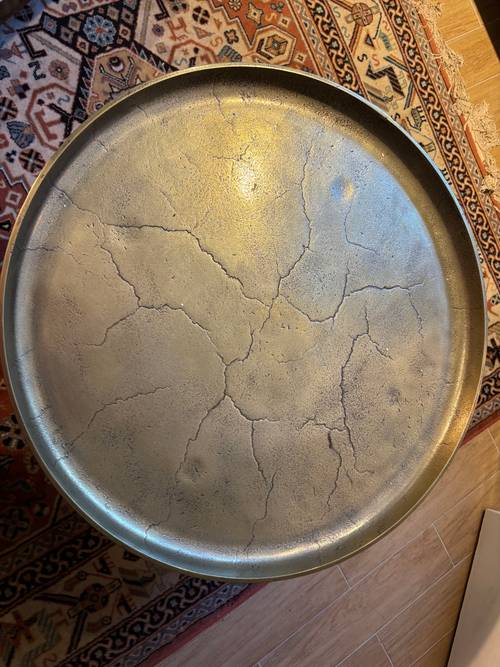 Vends table basse plateau bronze