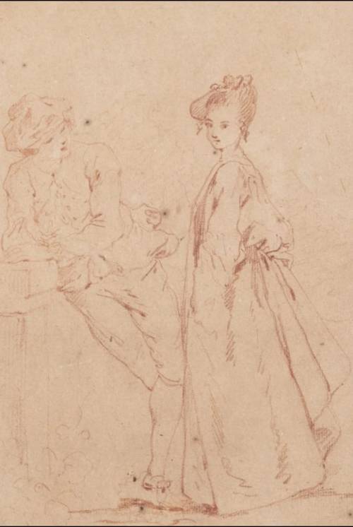Vends dessin d’après Watteau, école française XVIIIème