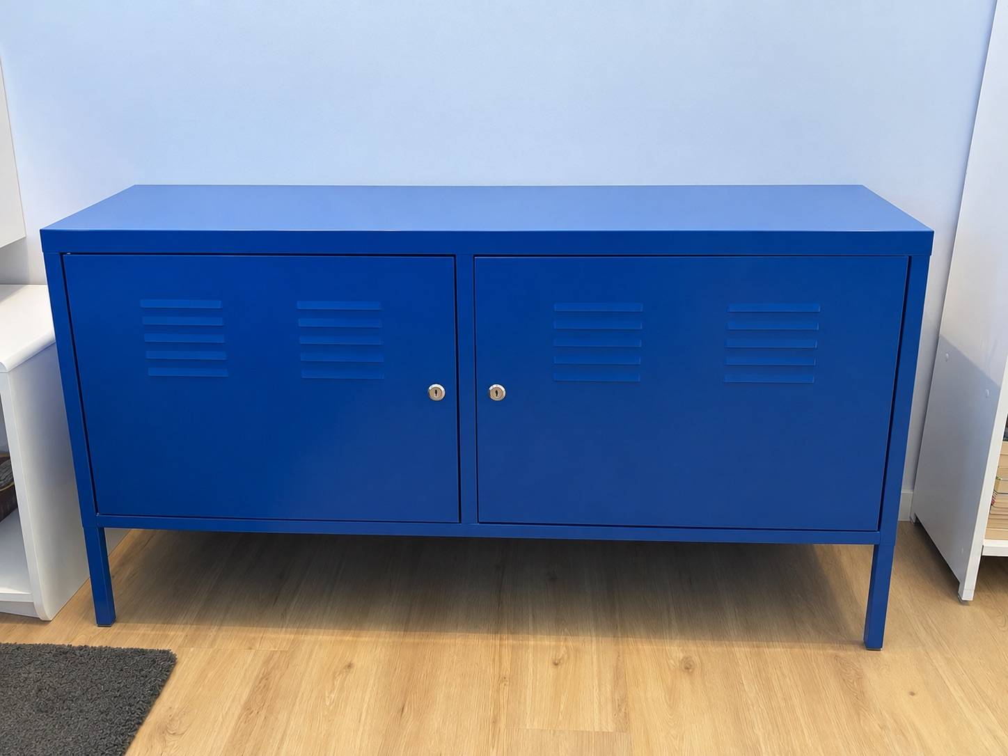 Armoire basse métallique bleu IKEA 