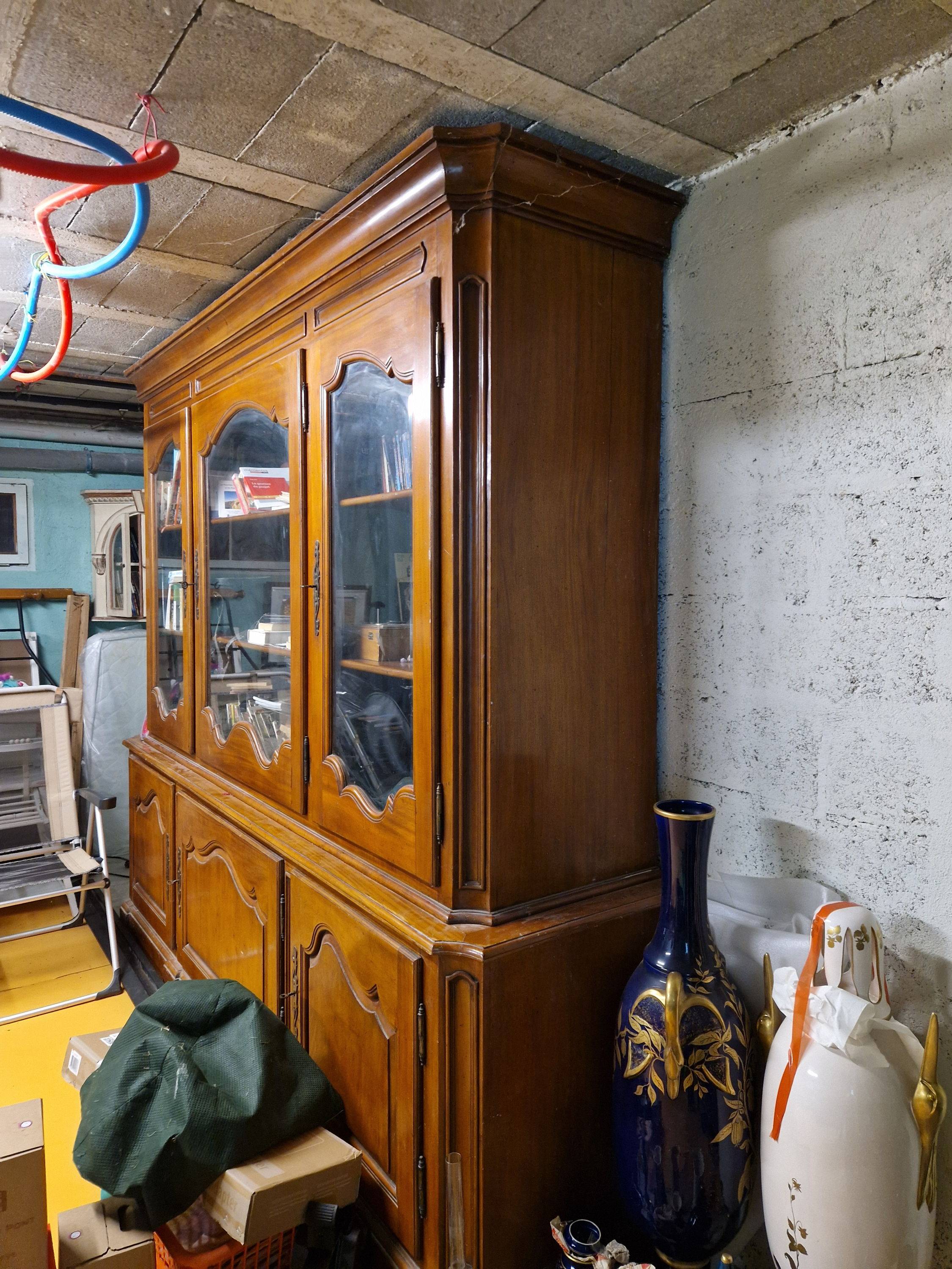 Vends magnifique bibliothèque Régence en acajou massif
