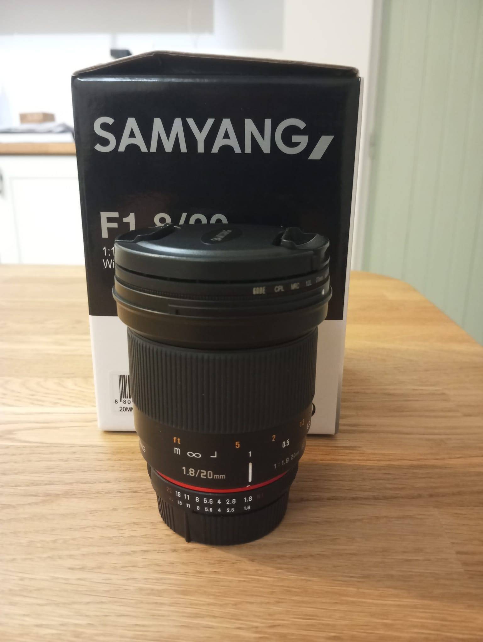 Objectif samyang F1.8, 20mm monture Nikon