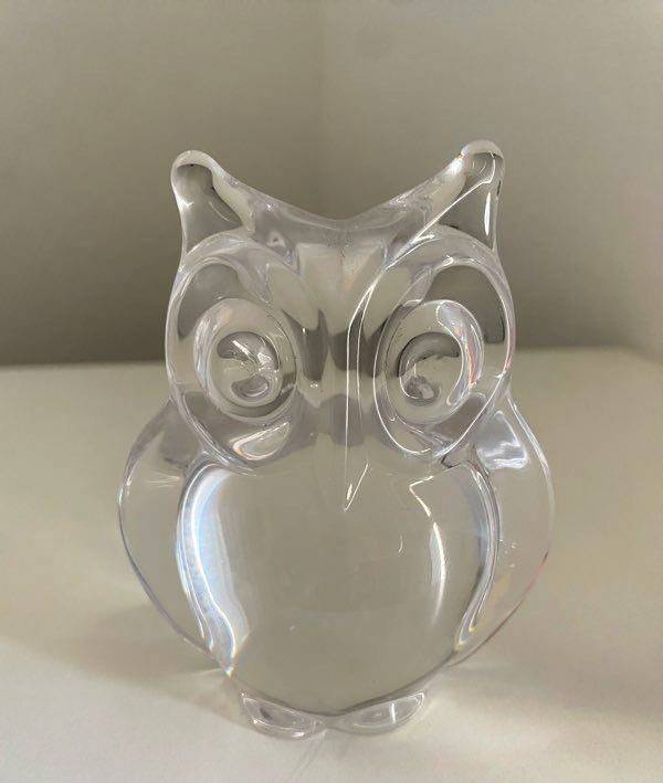 Vends hibou presse-papiers en cristal signé Daum France