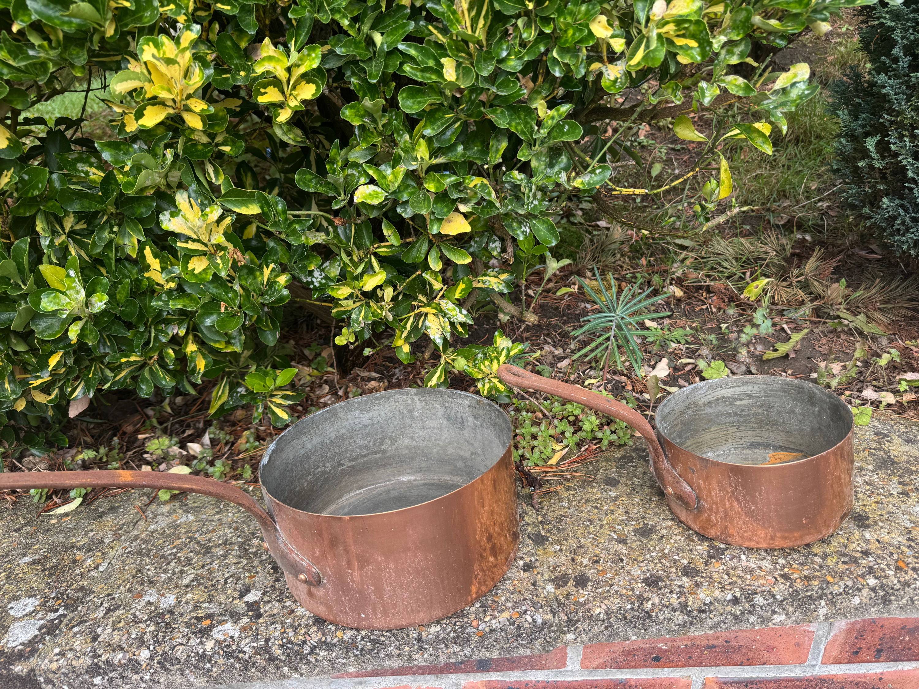 Lot de 4 casseroles en cuivre