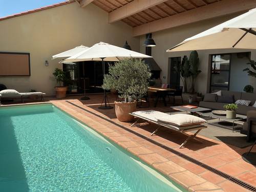Loue maison exceptionnelle rénovée avec piscine sur terrasse, 4 kms plages, golf Saint-Cyprien - 7 couchages